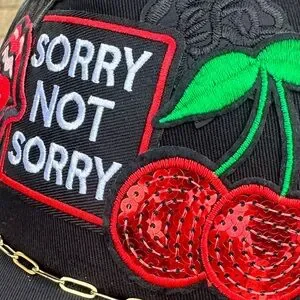 Accessories | Sorry Not Sorry Black Cherry Mouth Rose Patch  display picture 1